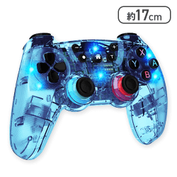 【ブルー】クリアワイヤレスコントローラー