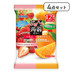 【4点セット】ぷるんと蒟蒻ゼリーパウチ いちご＋温州みかん※賞味期限:2026/05/31