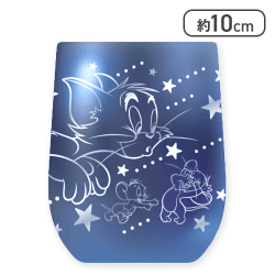 【ブルー＆シルバー】トム&ジェリーキラキラメッキグラス 