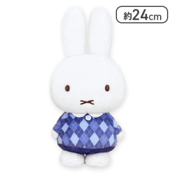 【パープル】ミッフィー ぬいぐるみ アーガイルver.