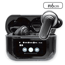 【ブラック】ディスプレイ搭載ノイズキャンセリングTWSイヤフォン