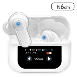 【ホワイト】ディスプレイ搭載ノイズキャンセリングTWSイヤフォン
