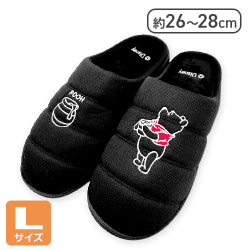 【ブラック(L)】POOH あったかサンダル2025