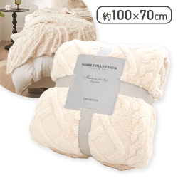 【ホワイト】ふんわり温かミニブランケット