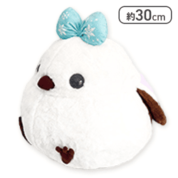 【紫しまゑ(雪リボン)】ふくふくシマエナガ冬の装いウルトラBIG