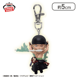【ゾロ】ワンピース フィギュアキーホルダー-モンキー・D・ルフィ/ロロノア・ゾロ/サンジ-