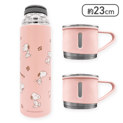 【ピンク】スヌーピー　ステンレスボトル＋２Pカップ