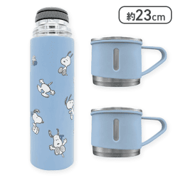 【ブルー】スヌーピー　ステンレスボトル＋２Pカップ