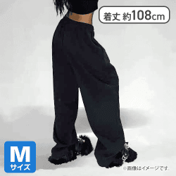 【ブラック(M)】オーバーサイズスウェットパンツ