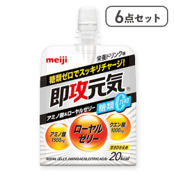 【6点セット】即攻元気ゼリー アミノ酸＆ローヤルゼリー　糖類0栄養ドリンク味※賞味期限:2026/10/31