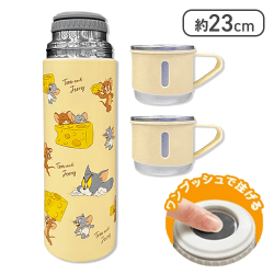 【イエロー】トム＆ジェリー　ステンレスボトル＋2Pカップ2