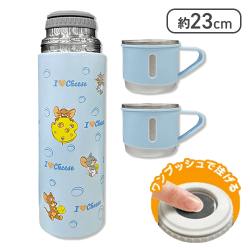 【ブルー】トム＆ジェリー　ステンレスボトル＋2Pカップ2