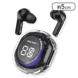 【ブラック】ライティングTWSクリアイヤフォン