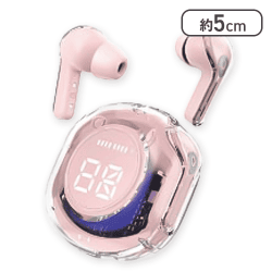 【ピンク】ライティングTWSクリアイヤフォン