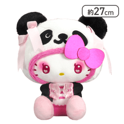 【ブラック】パンダ ハローキティ 中華ロリータBIGぬいぐるみ