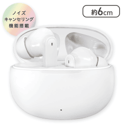 【ホワイト】ノイズキャンセリングTWSイヤホン Hush 2