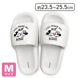 【ホワイト(M)】ディズニー 厚底シャワーサンダル