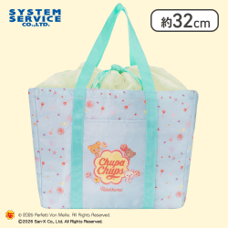 【ブルー】リラックマ×チュッパチャプス 巾着保冷バッグ