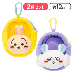 【うさぎ＆モモンガ】ちいかわ窓付きおかおミニポーチ