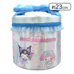 【ブルー】サンリオキャラクターズ ねこみみメイドバニティポーチ