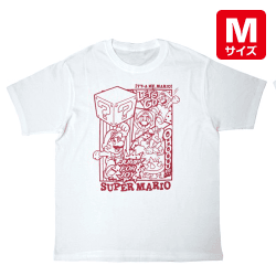【マリオ白】スーパーマリオTシャツ柄　コミック柄シリーズ