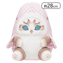 【ピンク】mofusand ギンガムチェックサメにゃんBIGぬいぐるみ
