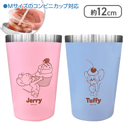 【ピンク＆ブルー】トム＆ジェリー　なかよしステンレスペアタンブラー4