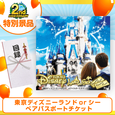 2周年記念 東京ディズニーランドorシー ペアパスポートチケット 目録 A3パネル付き オンラインクレーンゲーム クラウドキャッチャー