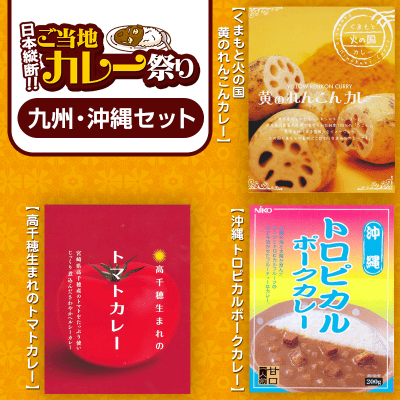 【数量限定】日本縦断 ご当地カレー 3点セット〈九州・沖縄〉