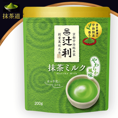 【抹茶道】辻利 抹茶ミルク やわらか風味 200g