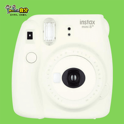 【Made in 自分】FUJIFILM インスタントカメラ チェキ instax mini8プラス 接写レンズ・純正ショルダーストラップ付き バニラ