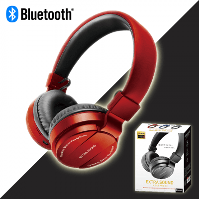 【RED】Bluetooth EXTRA SOUND ヘッドフォン Ⅵ 