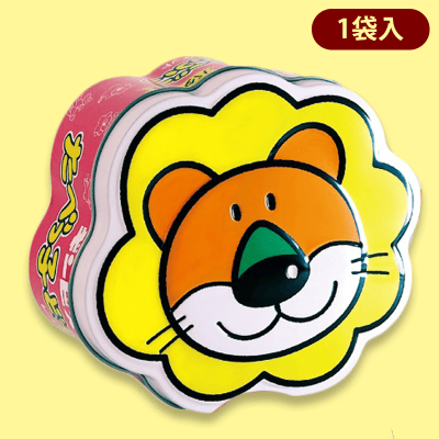 【らいおん】たべっ子どうぶつフェイスダイカット缶※賞味期限:2022/10/28