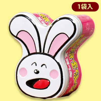 うさぎ】たべっ子どうぶつフェイスダイカット缶※賞味期限:2022
