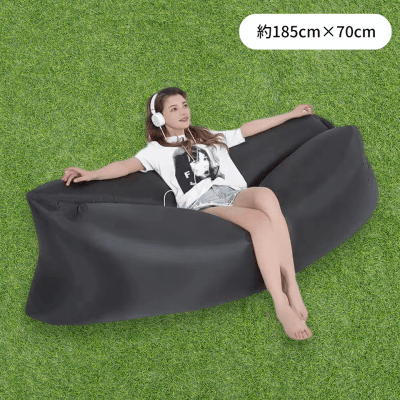 【ブラック】６カラーエアソファベッド