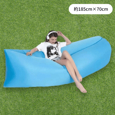 【ブルー】６カラーエアソファベッド