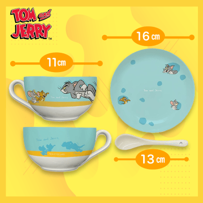 【ブルー】トム＆ジェリー カップ＆ソーサー