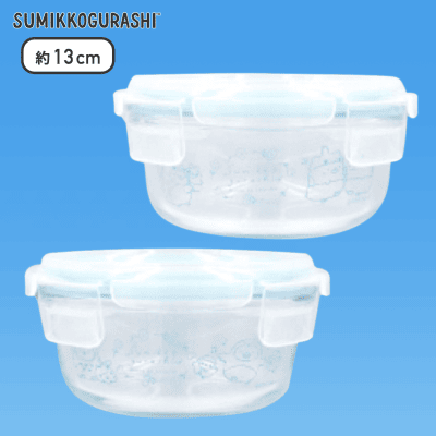 【ブルー】すみっコぐらし みんなでことりっコ ガラスコンテナセット