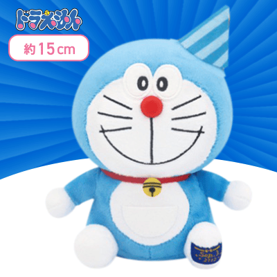【青ハット】ドラえもん　Mサイズバースデーぬいぐるみ2022