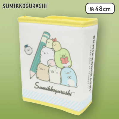 【クリーム】すみっコぐらし すみっコのおべんきょう ブック型マルチポーチ