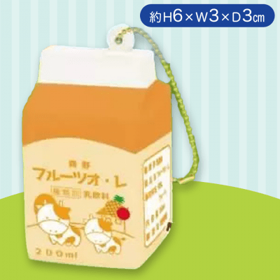 【フルーツオレ】布小物作家ぎゅっと。の牛乳スクイーズ