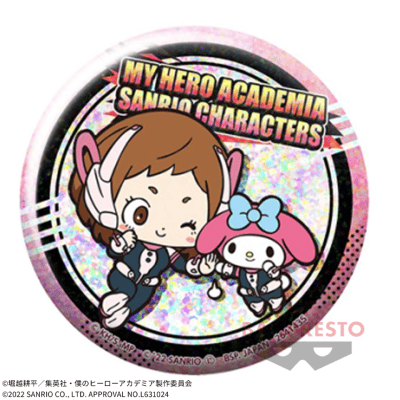 【麗日お茶子×マイメロディ】僕のヒーローアカデミア×サンリオキャラクターズ ホログラム缶バッジ