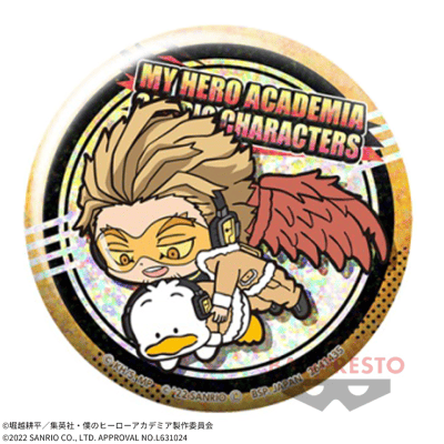 【ホークス×あひるのペックル】僕のヒーローアカデミア×サンリオキャラクターズ ホログラム缶バッジ