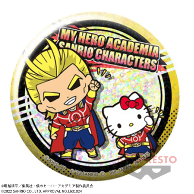 【オールマイト×ハローキティ】僕のヒーローアカデミア×サンリオキャラクターズ ホログラム缶バッジ
