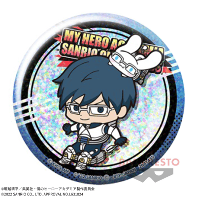 【飯田天哉×シナモロール】僕のヒーローアカデミア×サンリオキャラクターズ ホログラム缶バッジ