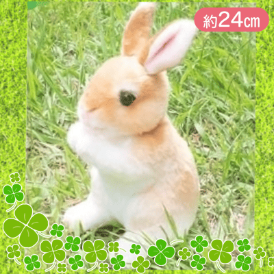 【オレンジ】リアルな兎のぬいぐるみ