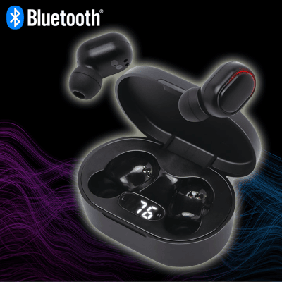 【ブラック】液晶搭載TWSイヤフォン 3 