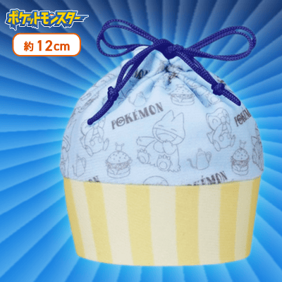 【ブルー】ポケットモンスター　巾着風ポーチ〜Cafe〜