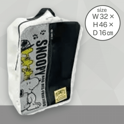 【ホワイト】スヌーピーメッシュポケット付きリュックサック