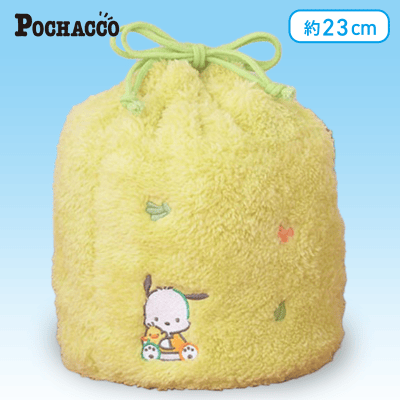 【グリーン】ポチャッコ　プレミアム巾着バニティポーチ